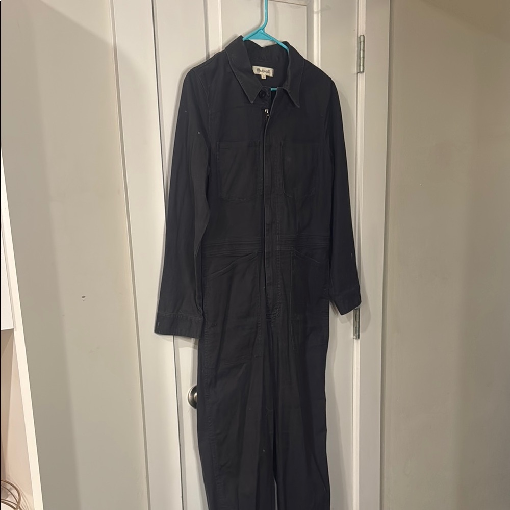 Madewell long sleeve denim jumpsuit dark gray